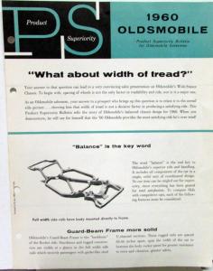 1960 Oldsmobile Product Superiority Bulletin Balance Suspension Tech Sheet