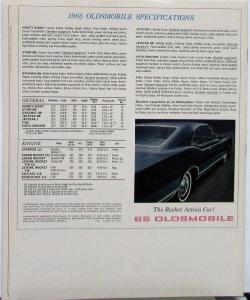 1965 Oldsmobile F-85 88 98 Starfire Jetstar Vista Cruiser Sales Brochure Orig