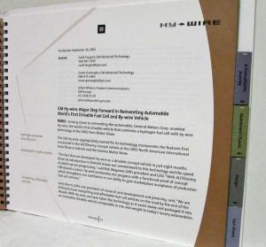 2002 GM Hy-Wire Press Kit - Alternative Fuel - Hydrogen