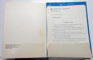 1976 Mercedes-Benz Press Kit Media Release Folder