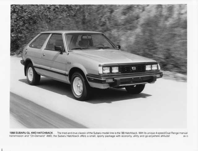 1988 Subaru GL Hatchback Press Photo 0037