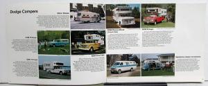 1970 Dodge RV Dealer Sales Brochure Camper Topper Pickup Van Motor Home