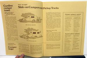 1972 Dodge Truck Dealer Camper Pickup Informational Brochure RV Trailering