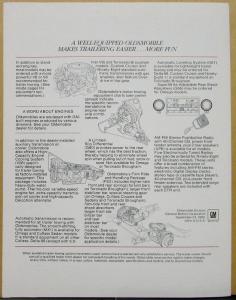1981 Oldsmobile Trailer Towing Info & Equipment Folder Guide Original