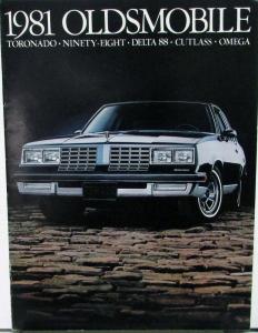 1981 Oldsmobile Toronado 98 Delta 88 Cutlass Omega Sales Brochure Original