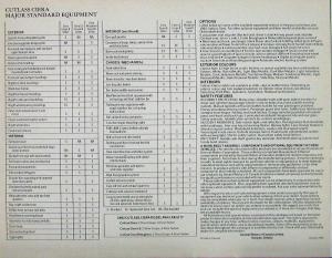 1982 Oldsmobile Cutlass Ciera Front Wheel Drive CANADIAN Sales Brochure Folder