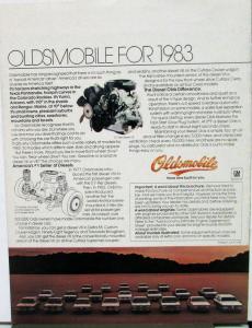 1983 Oldsmobile Firenza Omega Cutlass 98 Delta 88 Toronado Cruiser Sale Brochure