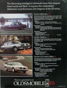 1984 Oldsmobile ES Cutlass Sierra Firenza Omega Sales Folder Poster Original