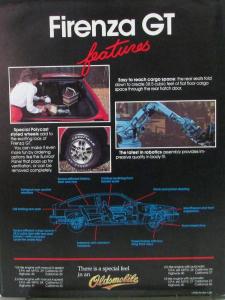1984 Oldsmobile Firenza GT Sales Folder Poster Original