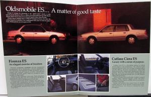 1985 Oldsmobile Firenza ES & Cutlass Ciera ES Sales Folder Poster Original