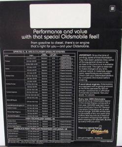 1985 Oldsmobile Calais Firenza Cutlass 98 88 Toronado Cruiser Sale Brochure Orig