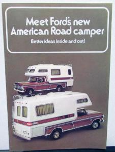 1975 Ford Truck Dealer American Road Camper Pickup Slide-In RV Mailer Brochure