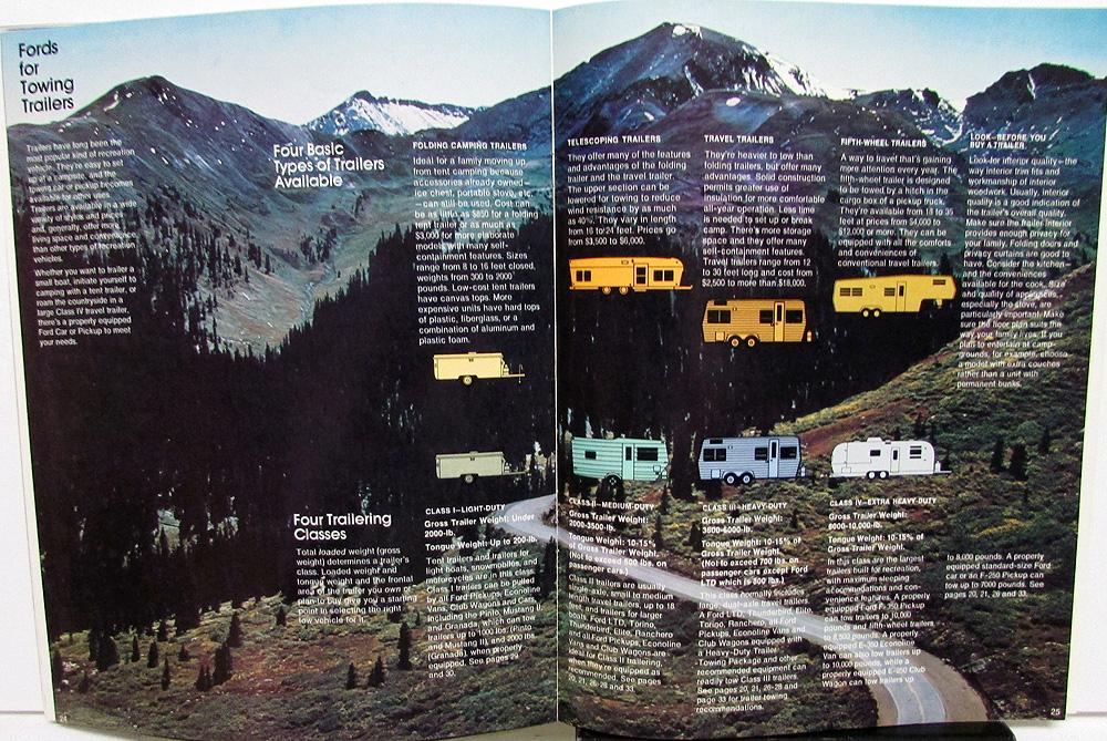 1976 Ford Dealer Recreation Vehicles Sales Brochure Car & Truck Models ...