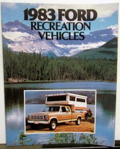 1983 Ford Dealer Recreation Vehicles Sales Brochure Pickup Van RV Camper Towing