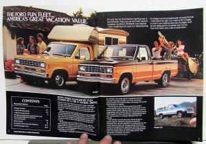 1983 Ford Dealer Recreation Vehicles Sales Brochure Pickup Van RV Camper Towing