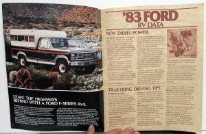 1983 Ford Dealer Recreation Vehicles Sales Brochure Pickup Van RV Camper Towing