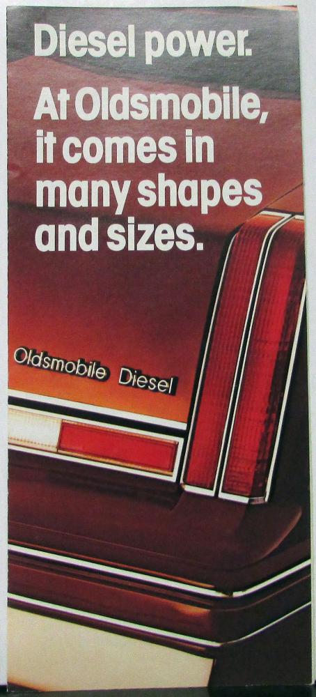 1983 Olds Cutlass Delta 88 Custom Cruiser Toronado 98 DIESEL Power Sales Folder