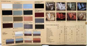 1982 Oldsmobile Color Chip and Fabric Sales Folder Original