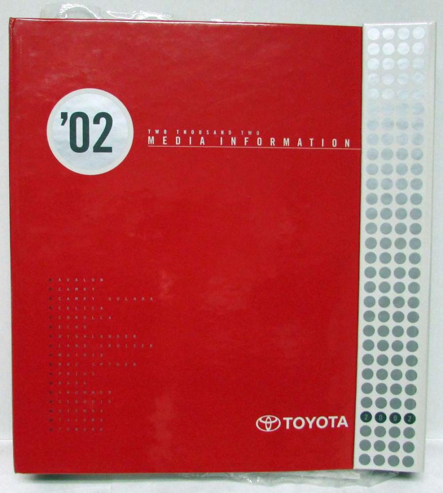 2002 Toyota Cars & Trucks Press Kit - Celica Prius MR2 Corolla RAV4 Tacoma