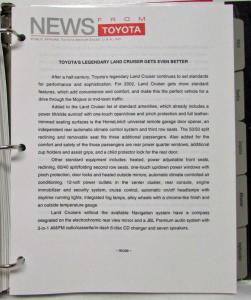 2002 Toyota Cars & Trucks Press Kit - Celica Prius MR2 Corolla RAV4 Tacoma