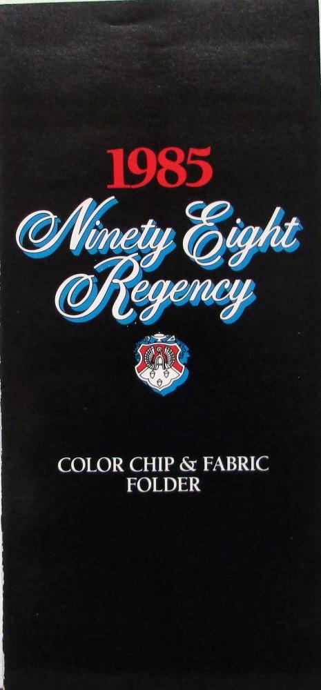 1985 Oldsmobile Ninety Eight Regency Color Chip and Fabric Folder Original