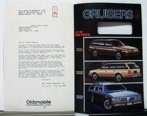 1987 Oldsmobile Car Lineup Warranty Plan Power Options Sales Brochure Mailer