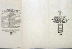 1980 Oldsmobile Omega Brougham Color Chip & Fabric Sales Folder Original