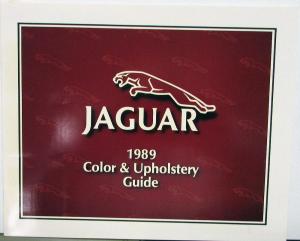 1989 Jaguar Color & Upholster Guide Brochure XJ-S XJ6 Vanden Plas
