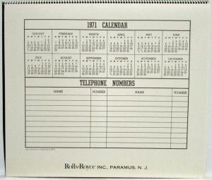 1971 and 1975 Rolls Royce Calendars