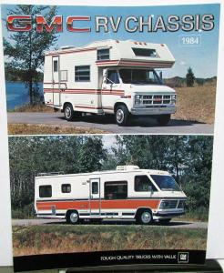 1984 GMC RV Chassis Camper Motor Home Sales Brochure Folder Original