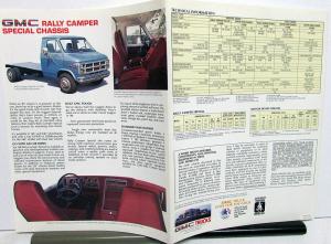 1984 GMC RV Chassis Camper Motor Home Sales Brochure Folder Original