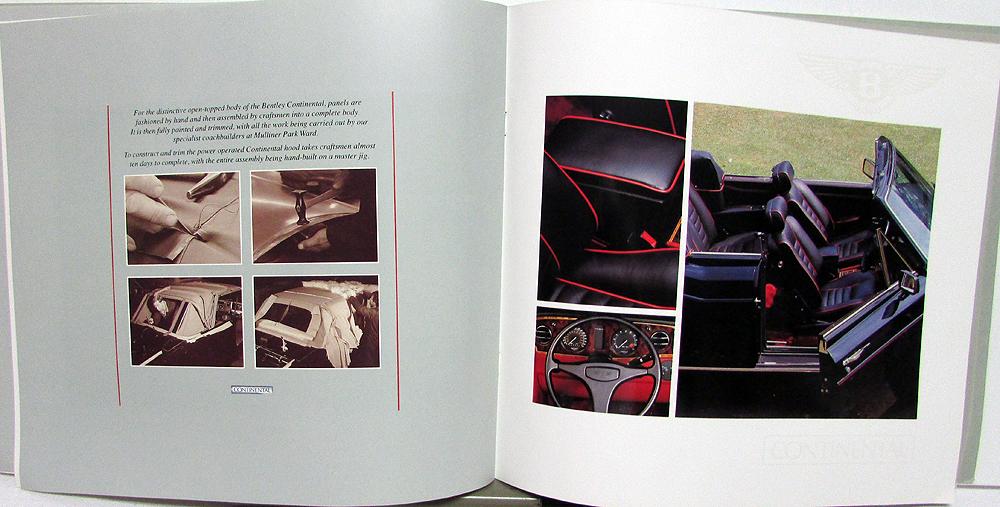 Eight 1990 Bentley line dealer sales brochure  Turbo R cont. Mulsanne S
