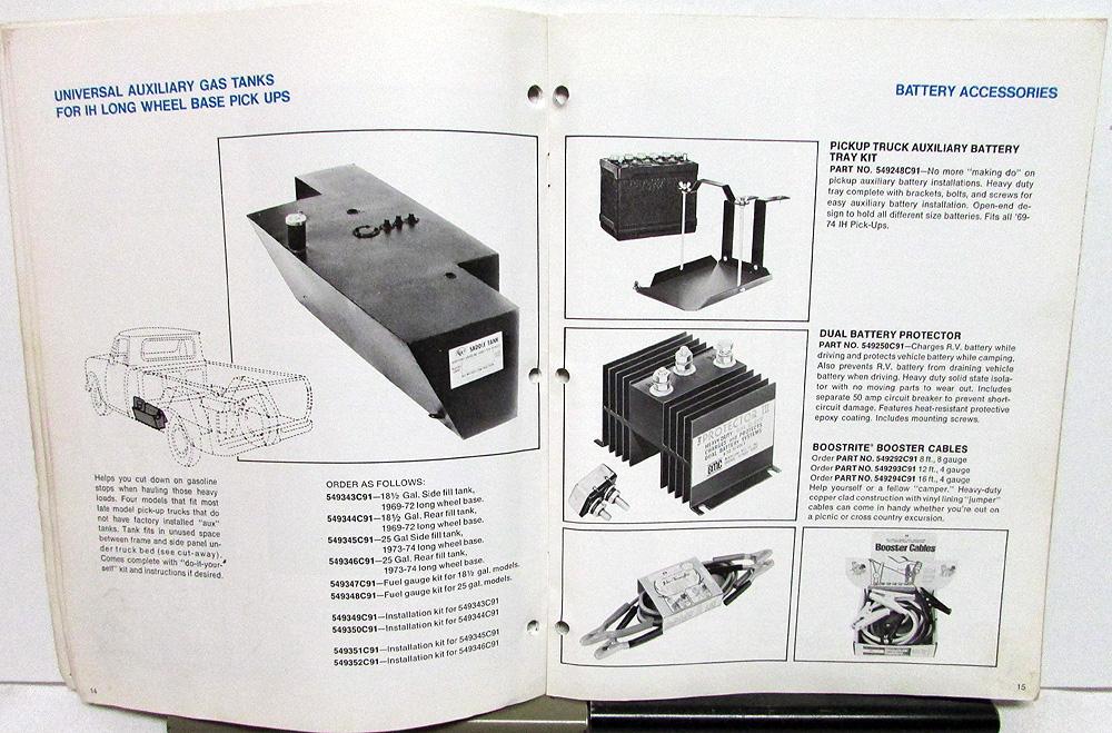 1974 International Trucks IH Dealer Recreational Vehicle Accessories RV