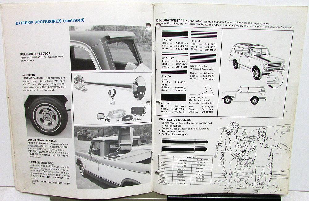 1974 International Trucks IH Dealer Recreational Vehicle Accessories RV