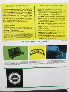 1968 Jeep Gladiator 4 Wheel Drive Camper Truck Sales Data Sheet RV Features