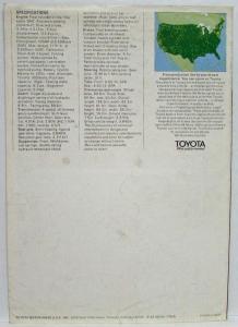 1972 Toyota Hi-Lux Half-Ton Pickup Truck Sales Brochure Original
