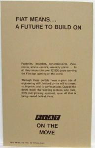 1972 Benvenuto Alla Fiat Promotional Brochure - Fiat-Roosevelt Motors