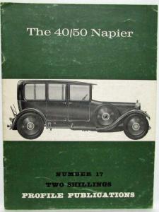 1966 Profile Publication Booklet on The 40/50 Napier Cars of the 1920s