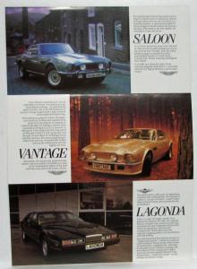 1982 Aston Martin Lagonda Dealer Sales Brochure Saloon Vantage Lagonda Volante