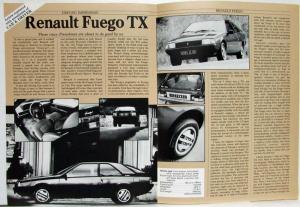 1982 Renault Fuego Car & Driver Article Reprint
