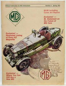 1981 MG Magazine Official Publication for Enthusiasts No 6 Spring w/ Art Reprint