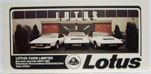 1978 1979 1980 1981 Lotus Sales Folder Brochure