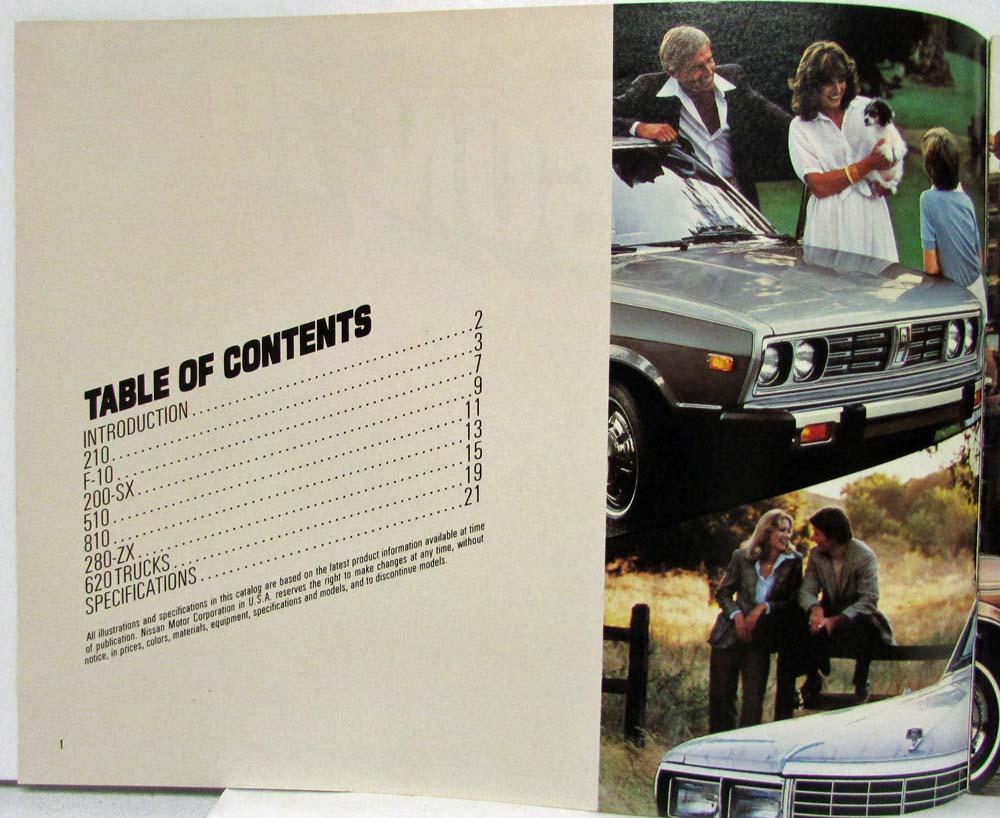 1981 Datsun Line Sales Brochure Catalog 210 310 510 200SX 280ZX Truck King Cab