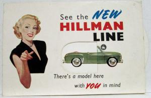 1951-1955 Hillman See the New Line Sales Card with Unique Model Select-A-Wheel