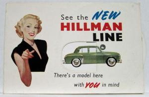 1951-1955 Hillman See the New Line Sales Card with Unique Model Select-A-Wheel