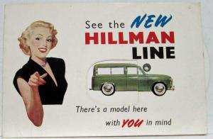 1951-1955 Hillman See the New Line Sales Card with Unique Model Select-A-Wheel