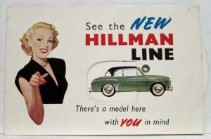 1951-1955 Hillman See the New Line Sales Card with Unique Model Select-A-Wheel
