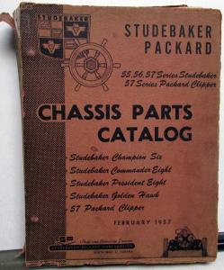 1955 56 57 Studebaker 1957 Packard Clipper Chassis Parts Catalog Book Dealer