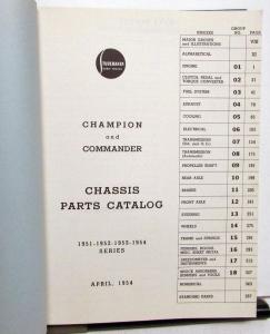 1951 1952 1953 1954 Studebaker Champion Commander Chassis Parts Catalog Book 6 8