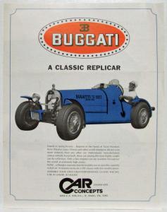 1927 Bugati Type 35B Classic Replicar by Car Concepts Sales Brochure - Buggati